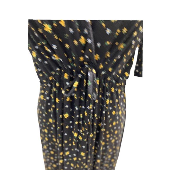 Asos Maternity Ditsy Floral Print Short Sleeve Maxi Dress Black Size 10 Bohemian - Picture 9 of 16